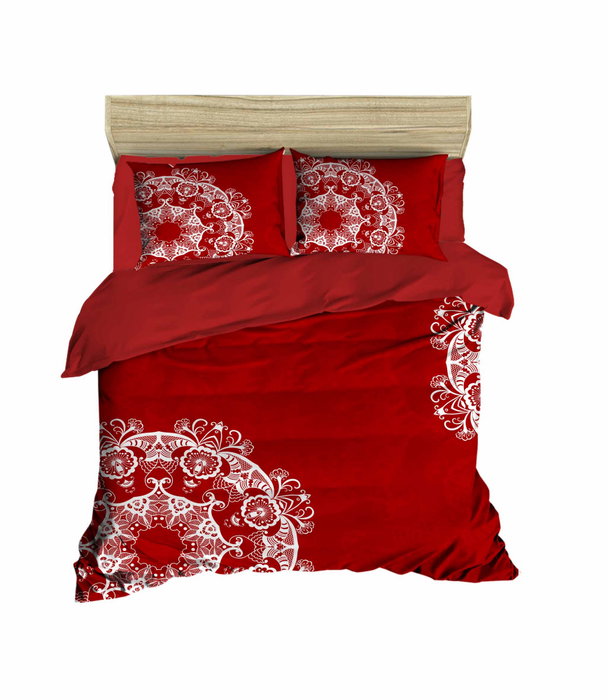 L'essentiel linge de maison Juego de Funda de Edredón Doble Rojo y Blanco L'essentiel linge de maison Juego de Funda de Edredón Doble Rojo y Blanco